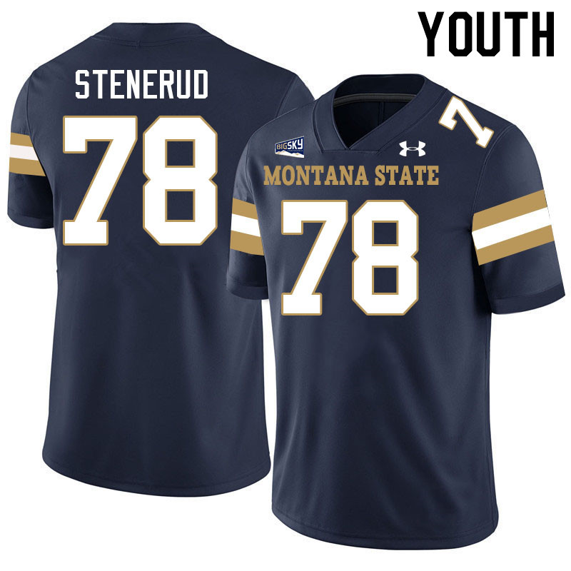 Youth #78 Jan Stenerud Montana State Bobcats Jerseys Football Stitched-Navy